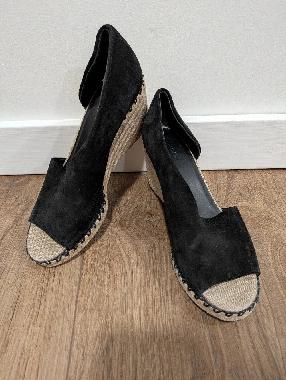 Vince Sonora Peep-Toe Suede Espadrille Wedge Sandals
